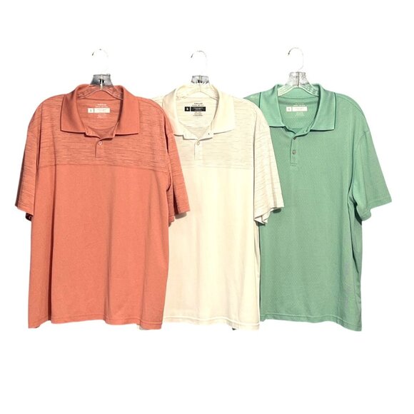3 Haggar Cool 18 Tec Mens Polo Shirts Bundle XL Quick Dry Stretch Comfort - Picture 10 of 10